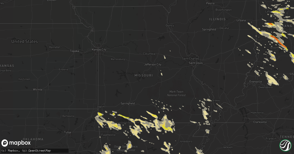 Hail map in Missouri on July 7, 2017