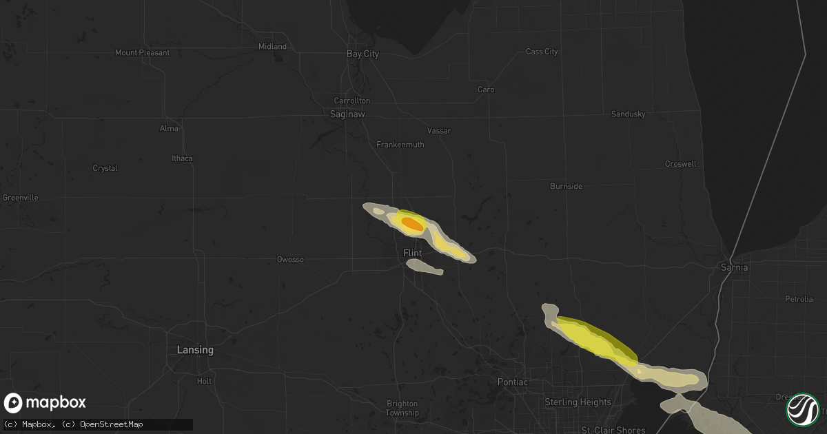 Hail map in Mount Morris, MI on July 7, 2017