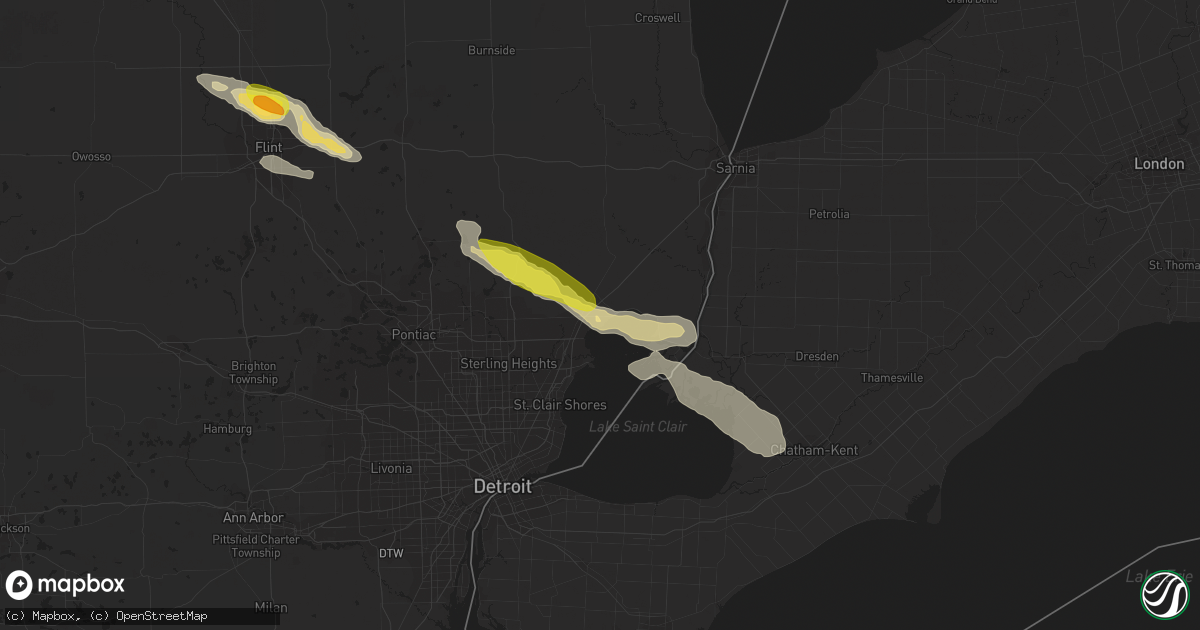 Hail map in New Baltimore, MI on July 7, 2017