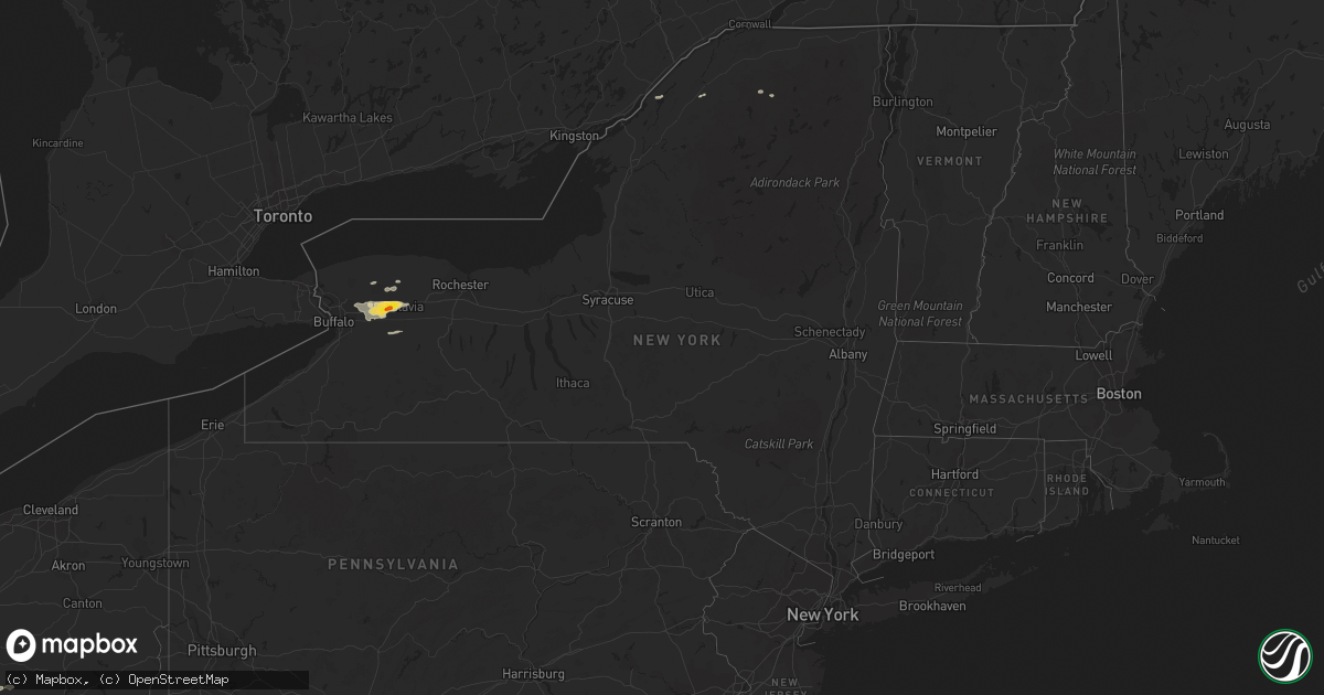 Hail map in New York on July 7, 2017