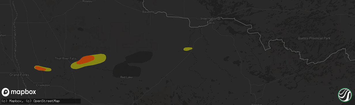 Hail map in Big Falls, MN on July 7, 2018