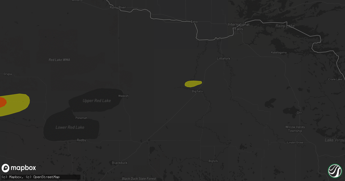 Hail map in Big Falls, MN on July 7, 2018