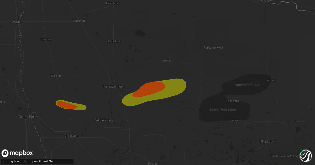 Hail map in Goodridge, MN on July 7, 2018