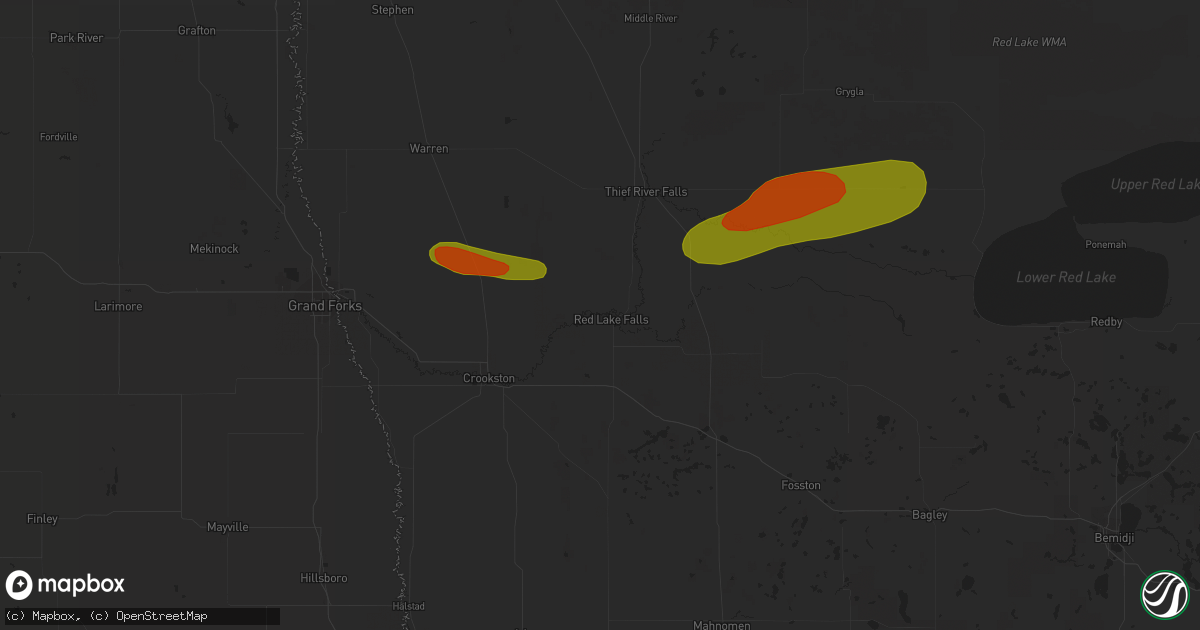 Hail map in Red Lake Falls, MN on July 7, 2018