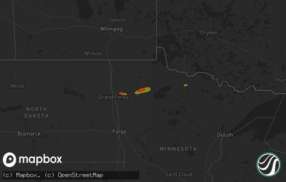 Hail map preview on 07-07-2018