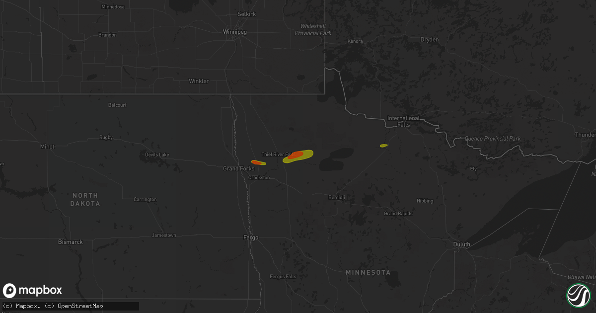 Hail map on July 7, 2018