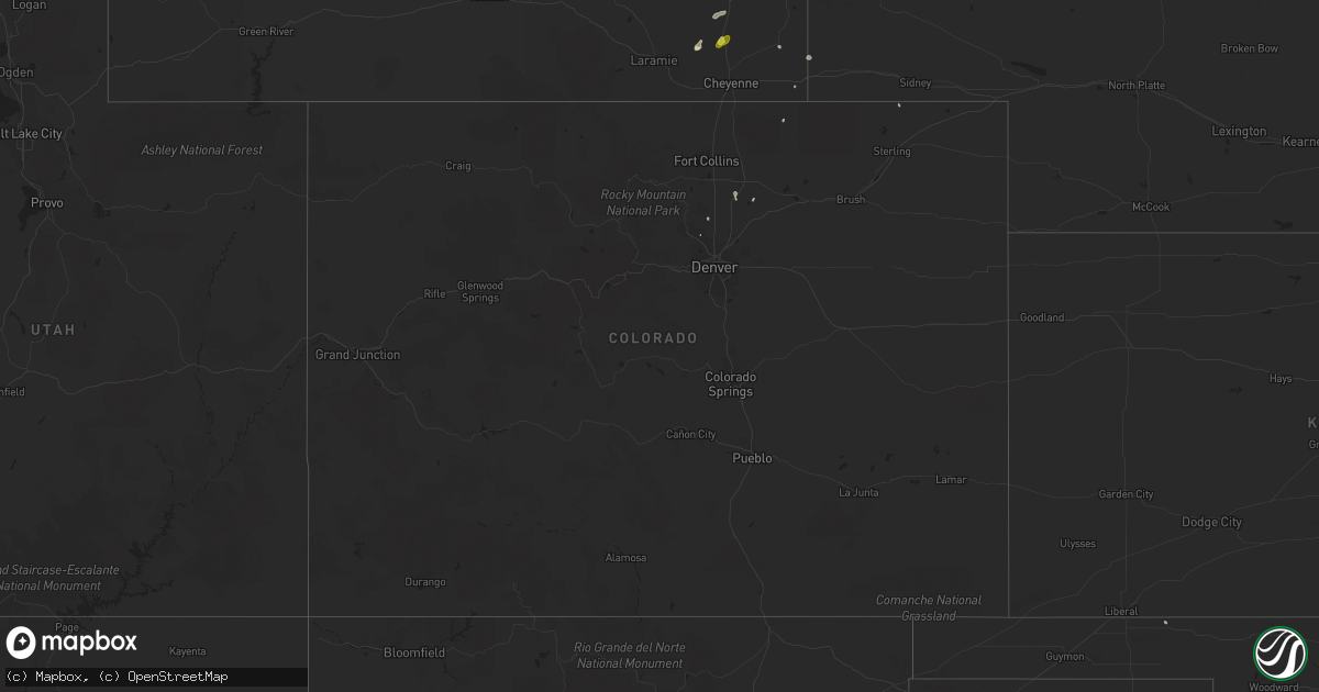Hail map in Colorado on July 7, 2019