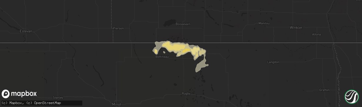 Hail map in Dunseith, ND on July 7, 2019