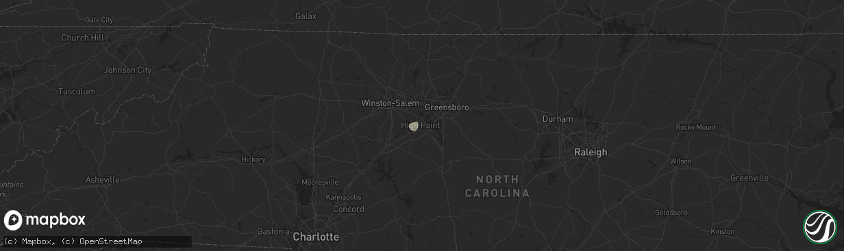 Hail map in High Point, NC on July 7, 2019