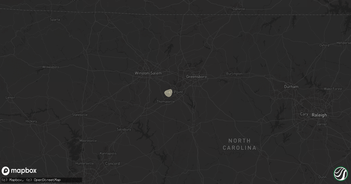 Hail map in High Point, NC on July 7, 2019
