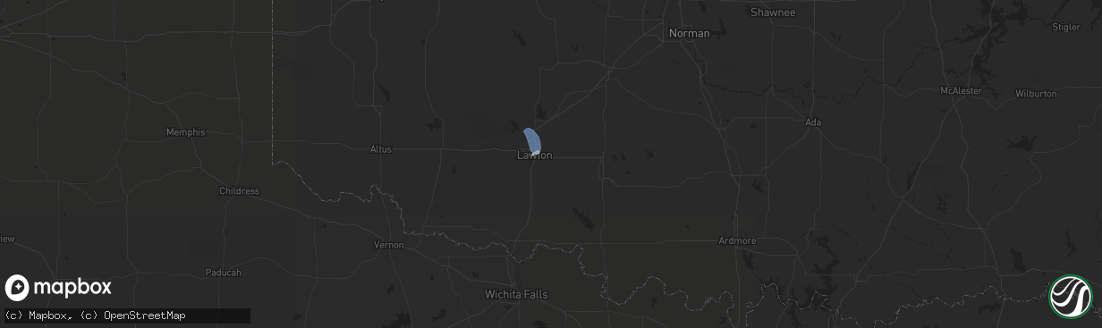 Hail map in Lawton, OK on July 7, 2019