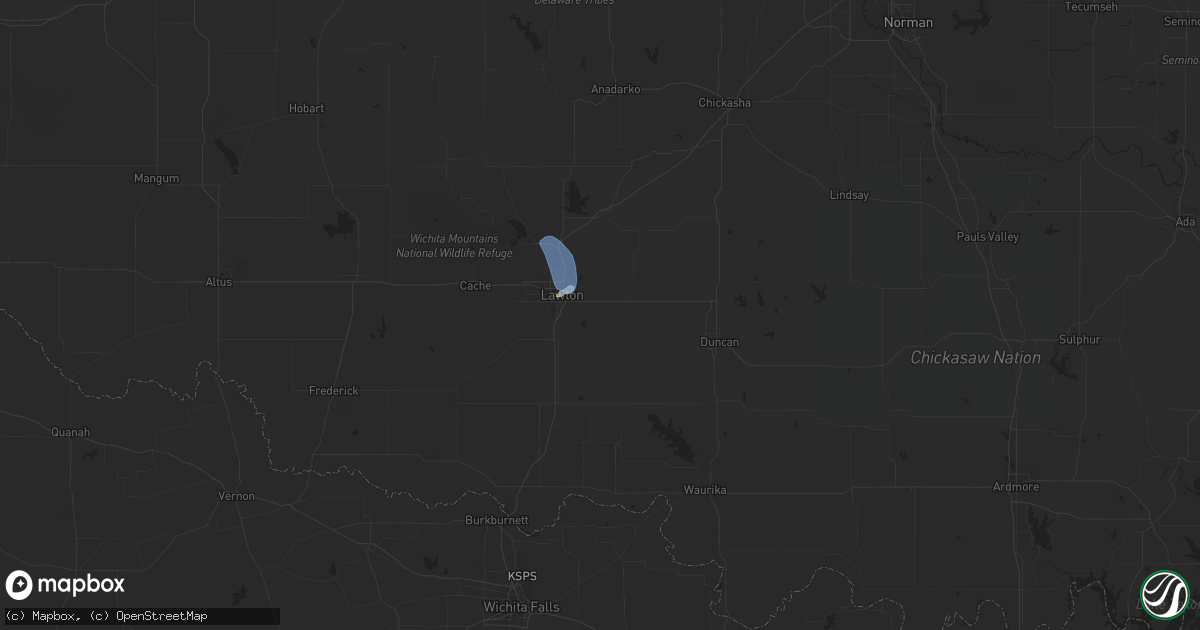 Hail map in Lawton, OK on July 7, 2019