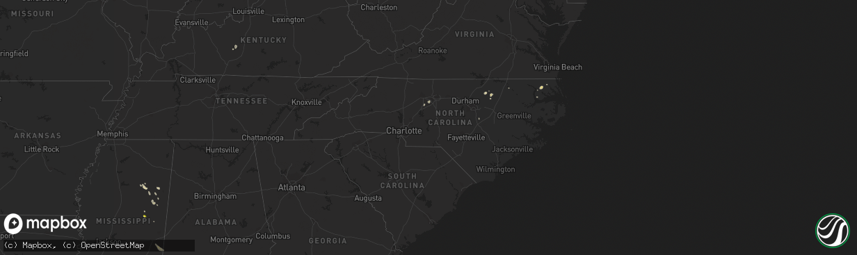 Hail map in North Carolina on July 7, 2019