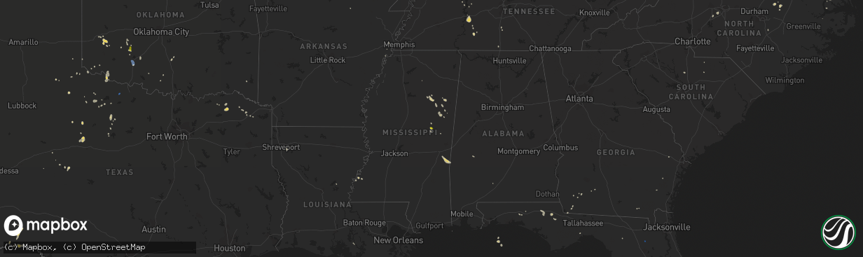 Hail map on July 7, 2019