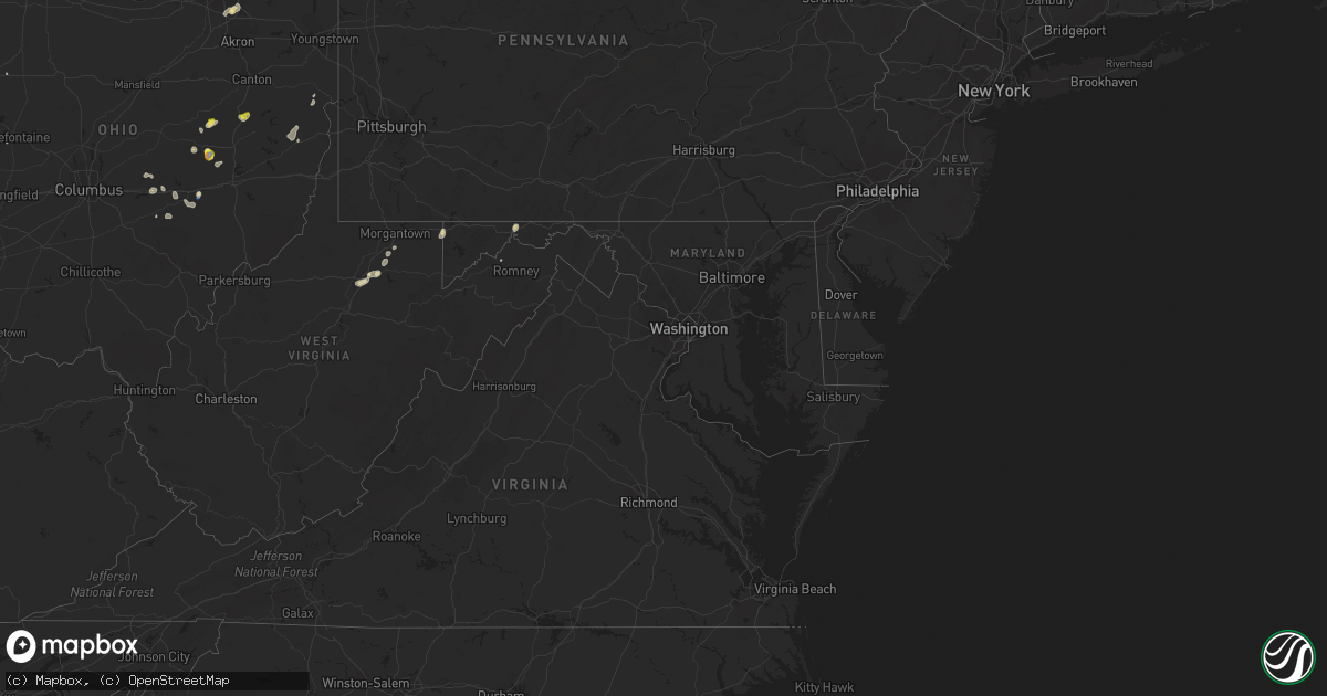 Hail map in Maryland on July 7, 2020