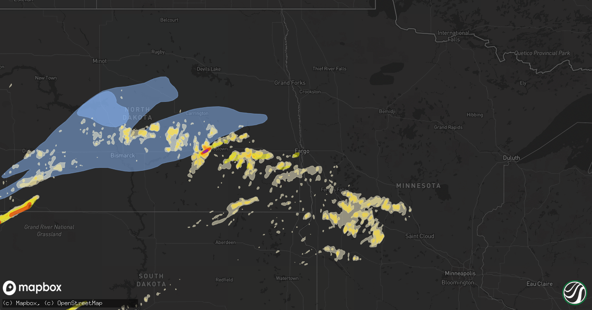 Hail map on July 7, 2020