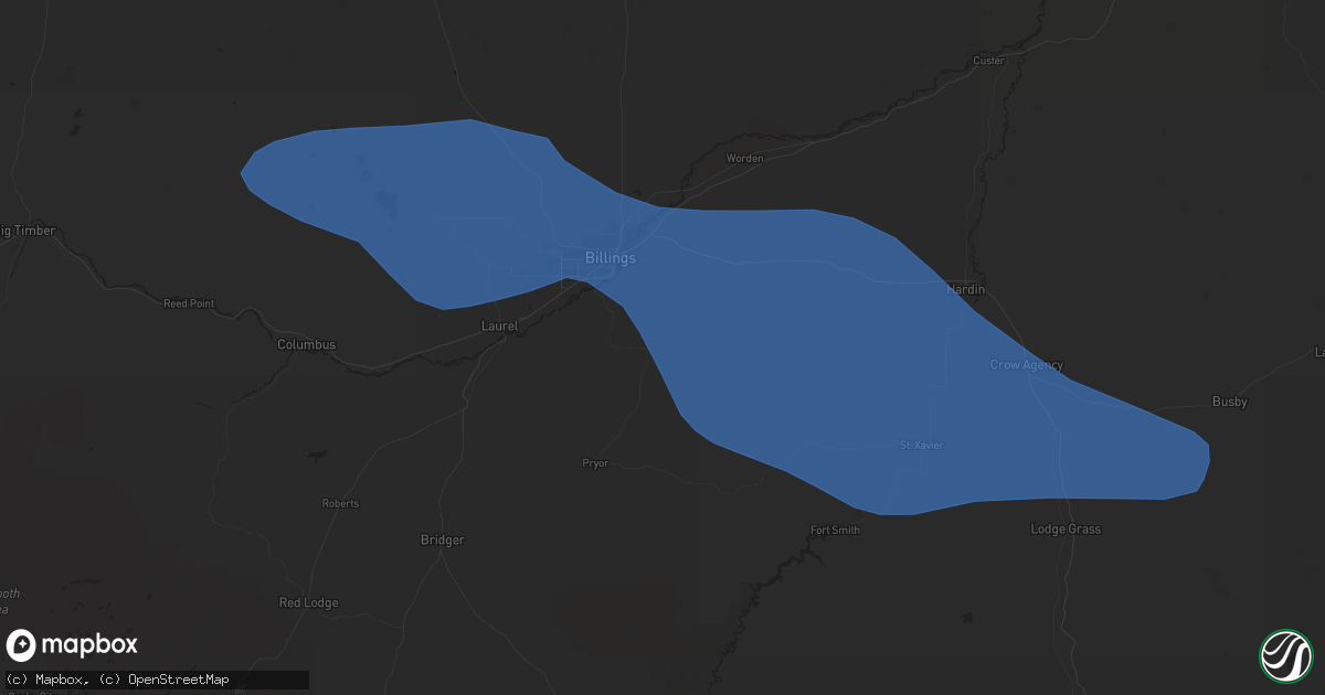 Hail map in Billings, MT on July 7, 2021