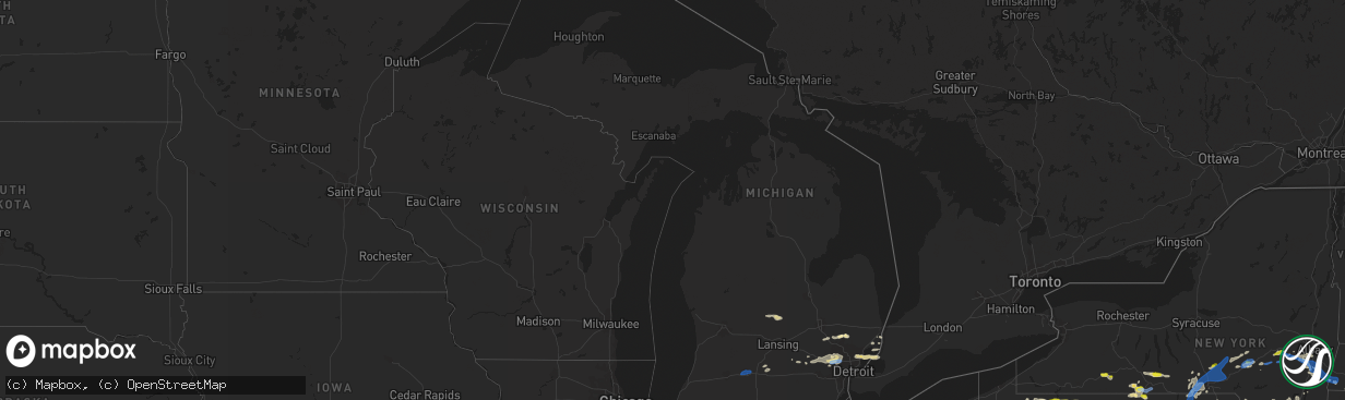 Hail map in Michigan on July 7, 2021