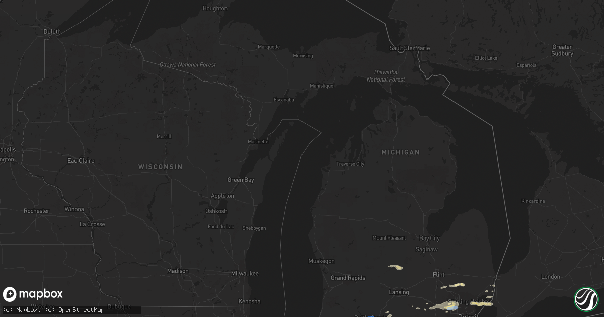 Hail map in Michigan on July 7, 2021