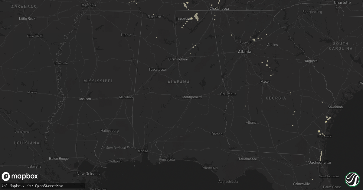 Hail map in Alabama on July 7, 2022