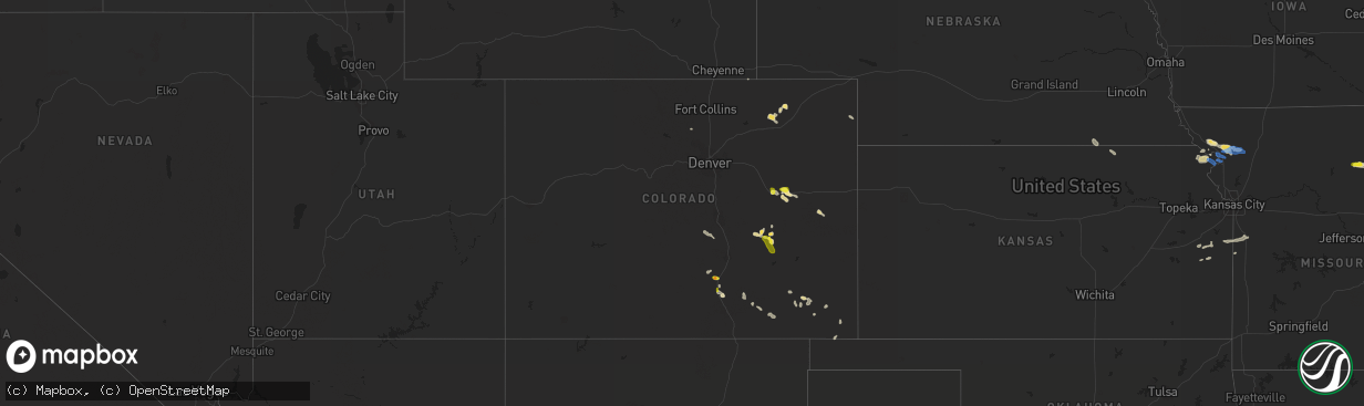 Hail map in Colorado on July 7, 2022
