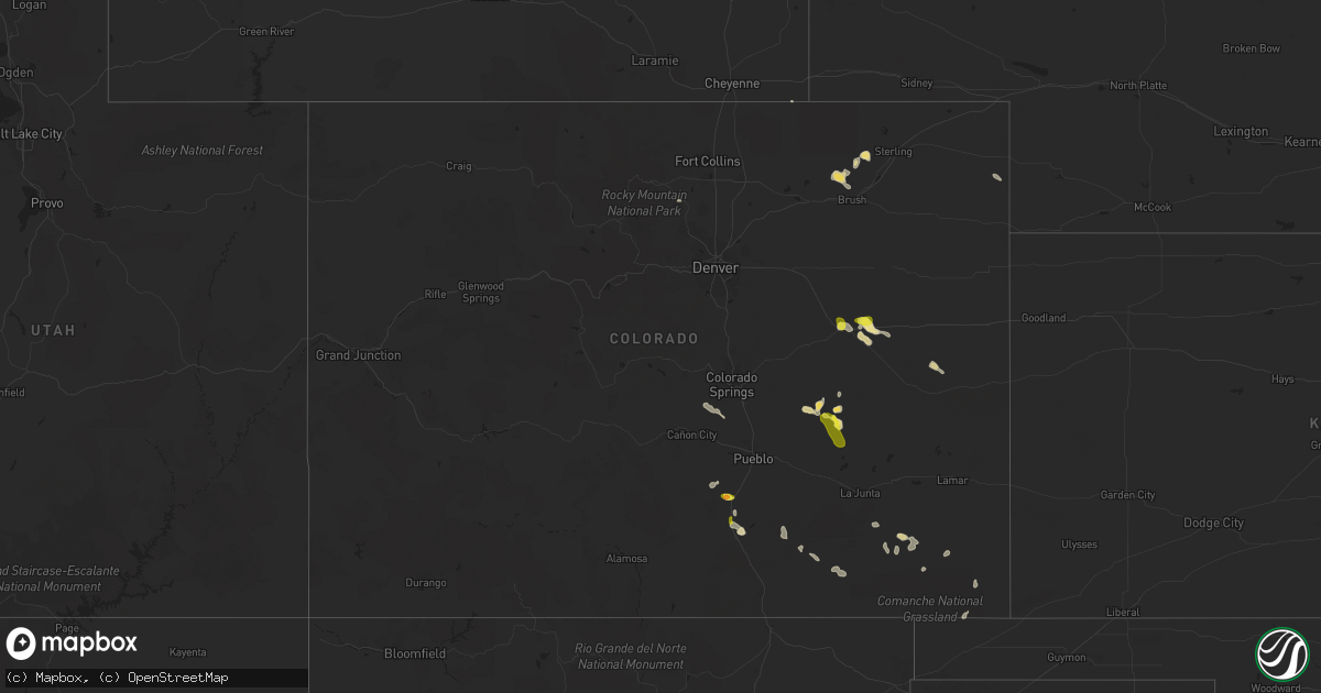 Hail map in Colorado on July 7, 2022