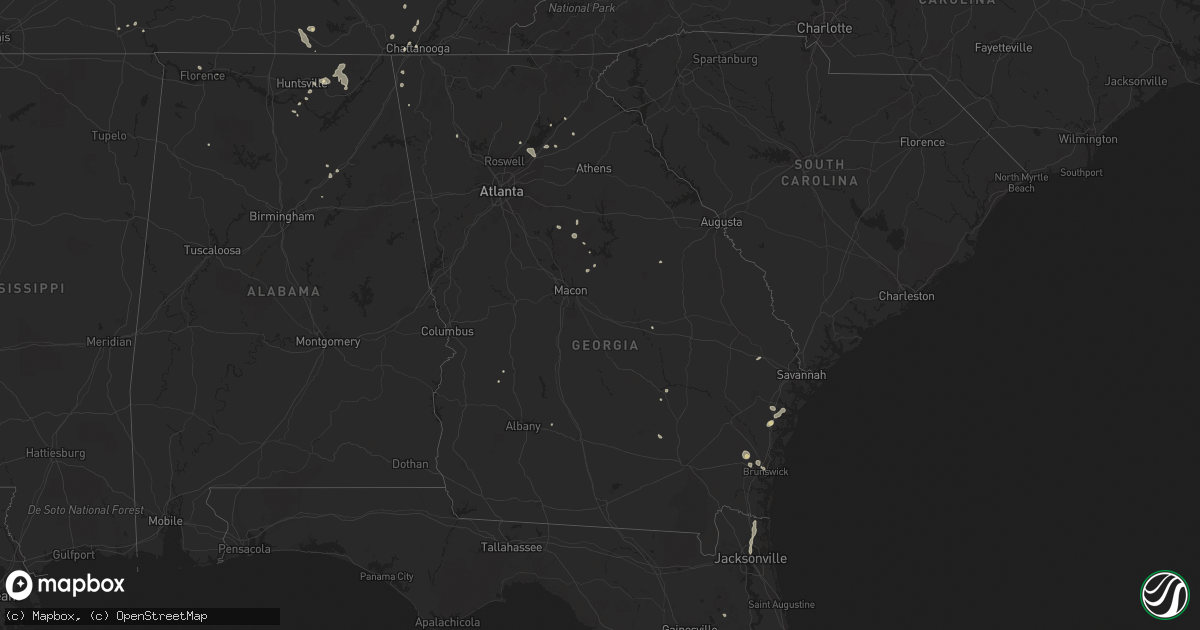 Hail map in Georgia on July 7, 2022
