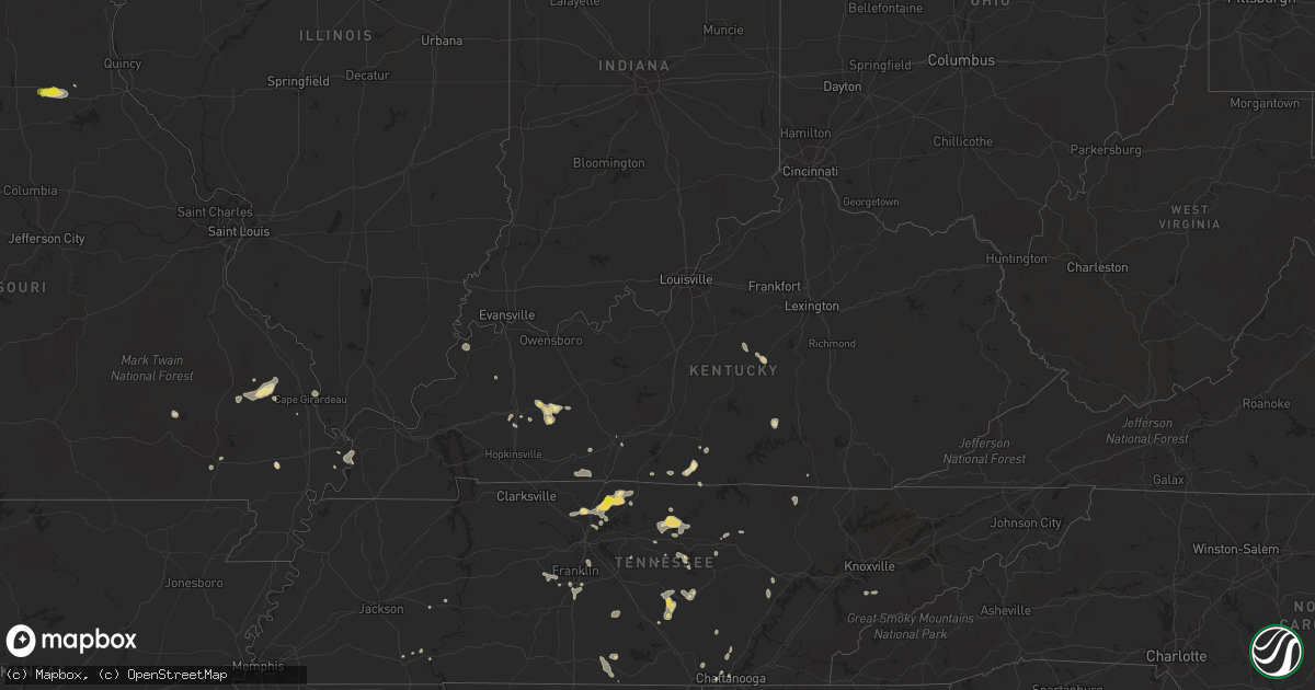 Hail map in Kentucky on July 7, 2022