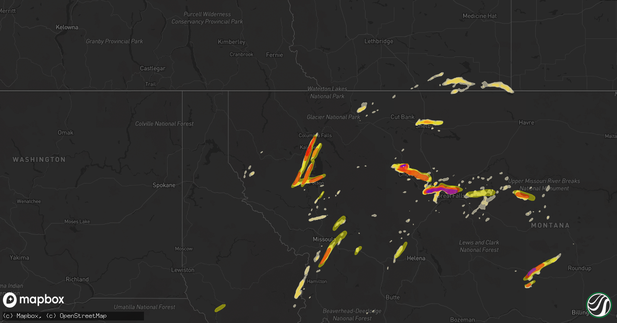 Hail map on July 7, 2022