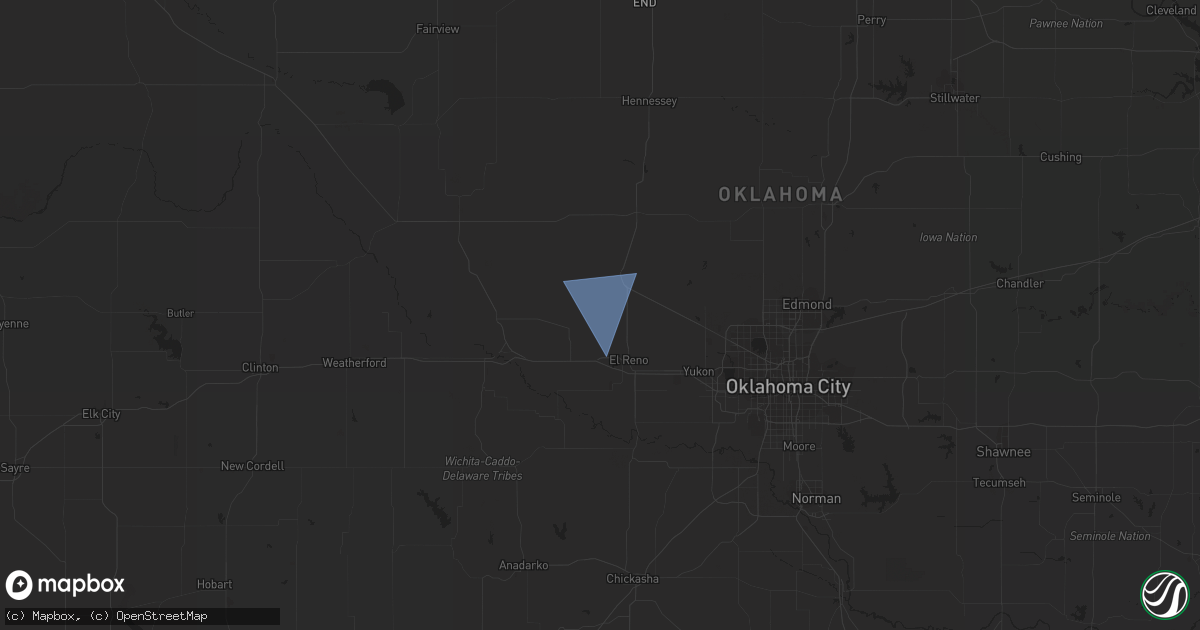 Hail map in Calumet, OK on July 7, 2023