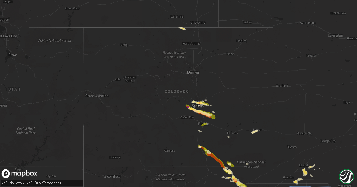 Hail map in Colorado on July 7, 2023