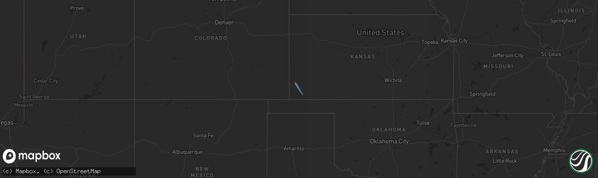 Hail map in Kansas on July 7, 2023