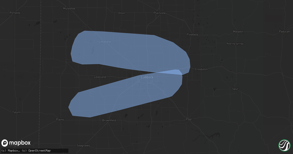 Hail map in Lubbock, TX on July 7, 2023