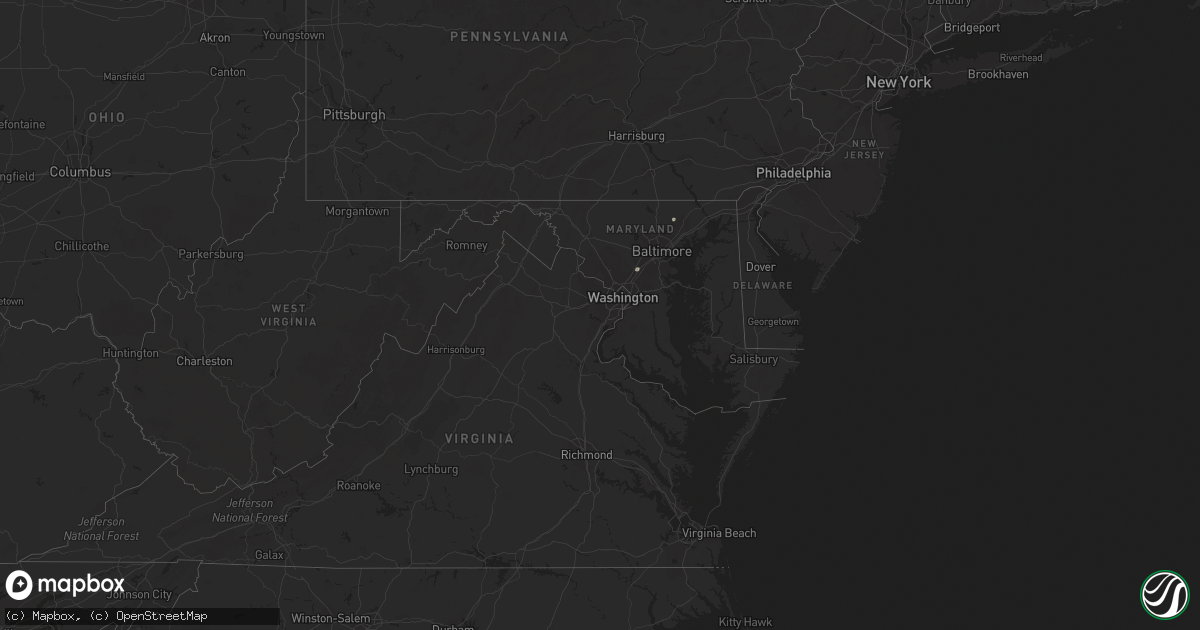 Hail map in Maryland on July 7, 2023