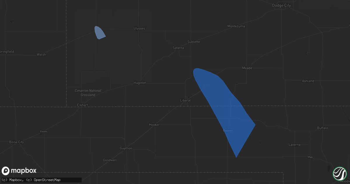 Hail map in Meade, KS on July 7, 2023