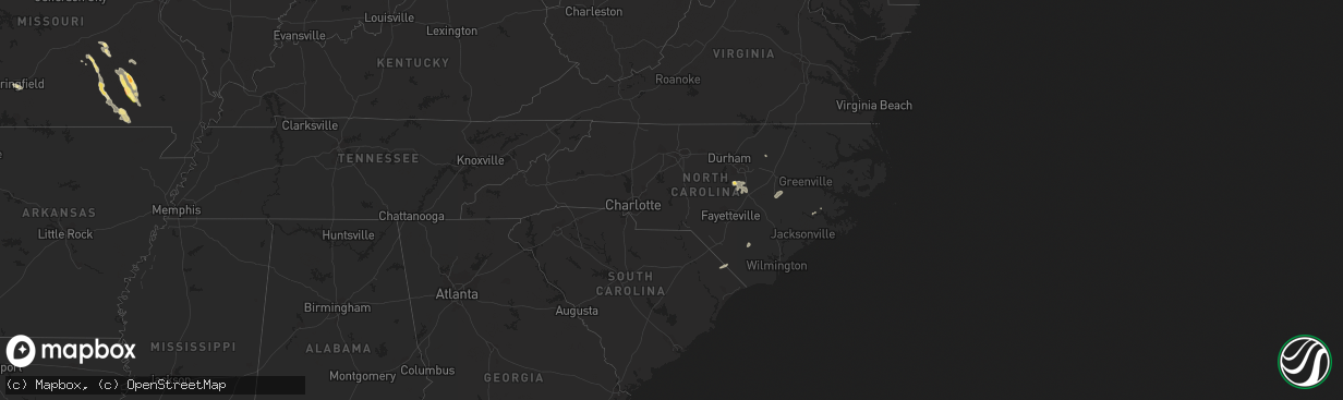 Hail map in North Carolina on July 7, 2023