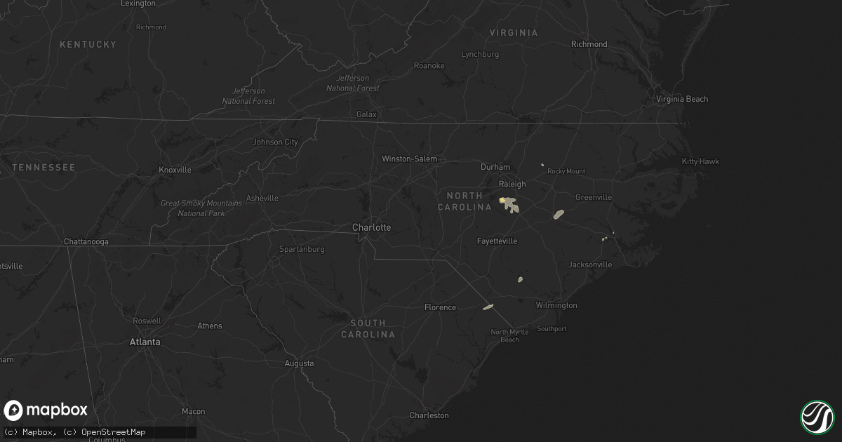Hail map in North Carolina on July 7, 2023