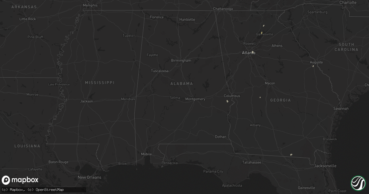 Hail map in Alabama on July 7, 2024