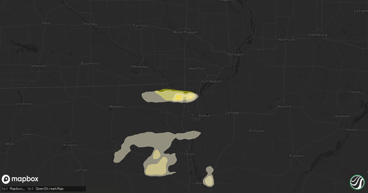 Hail map in Argyle, IA on July 7, 2024