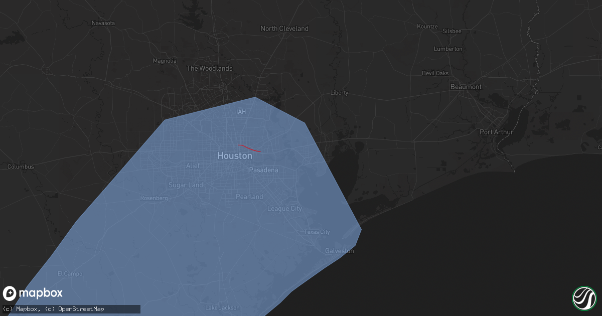 Hail map in Baytown, TX on July 7, 2024