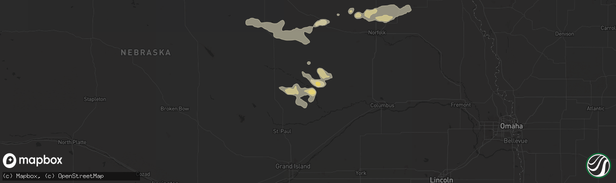 Hail map in Cedar Rapids, NE on July 7, 2024