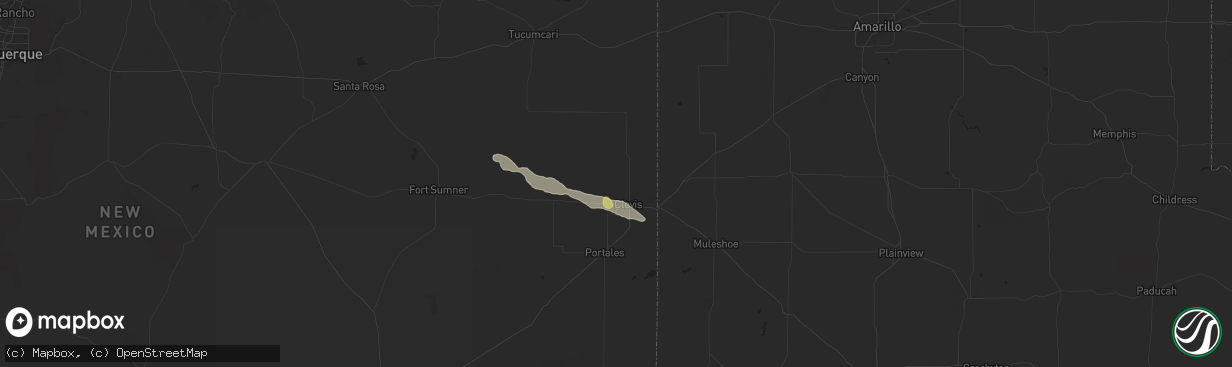 Hail map in Clovis, NM on July 7, 2024