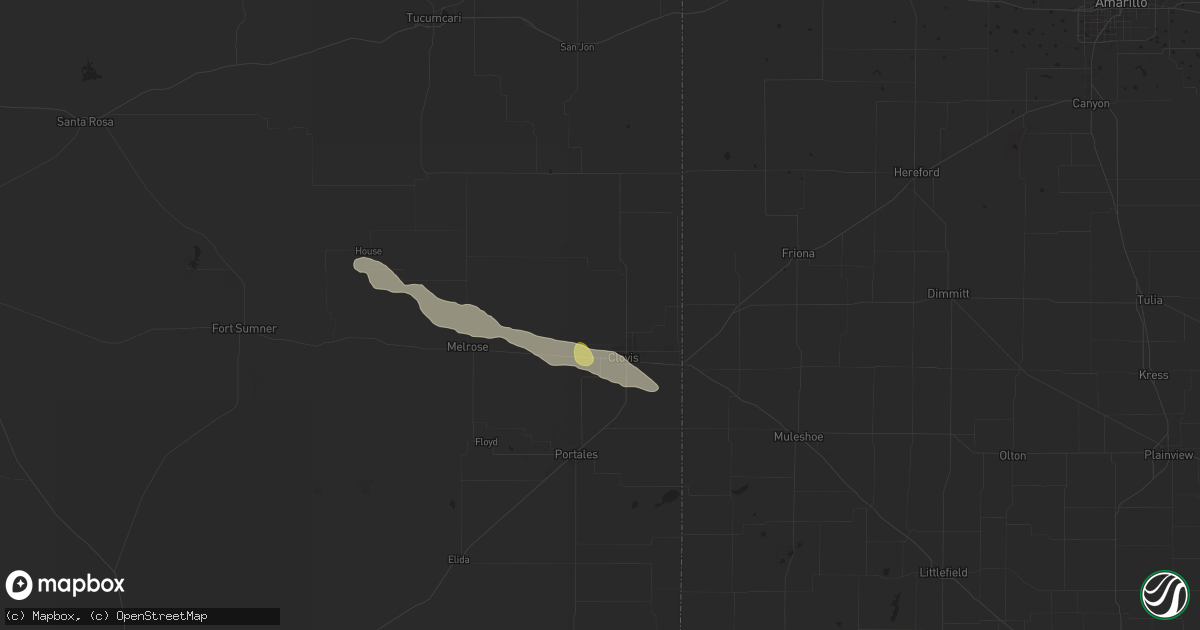 Hail map in Clovis, NM on July 7, 2024