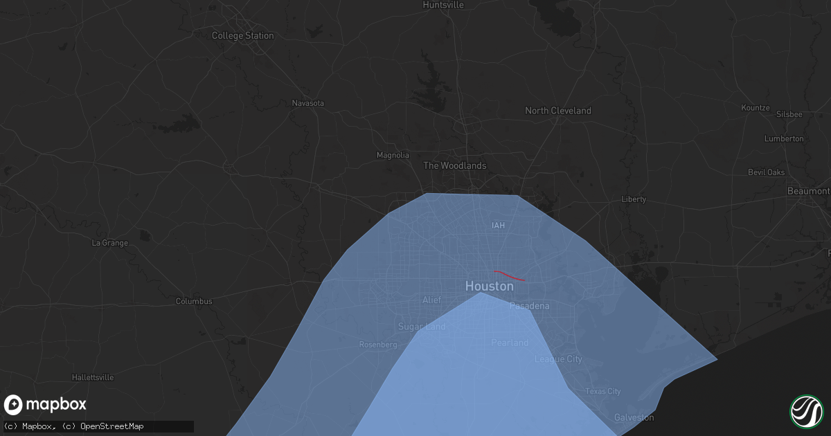 Hail map in Cypress, TX on July 7, 2024