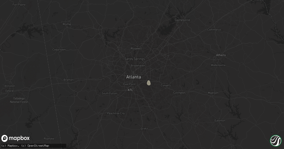 Hail map in Decatur, GA on July 7, 2024