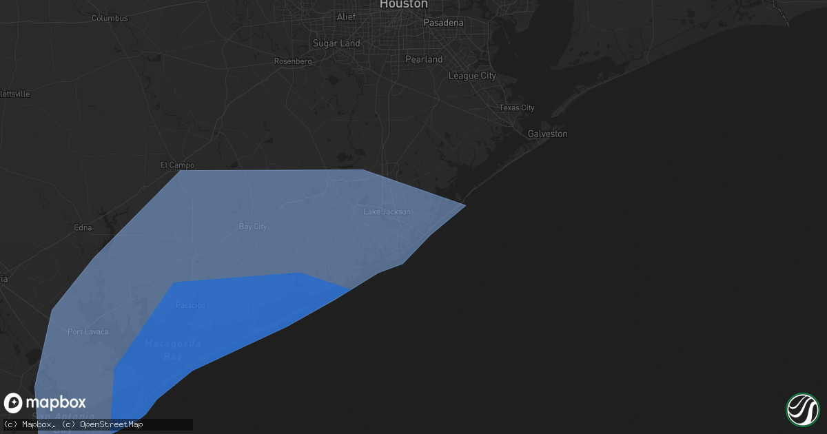 Hail map in Freeport, TX on July 7, 2024