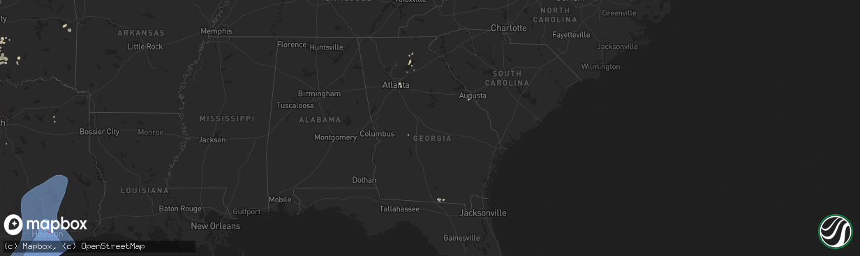 Hail map in Georgia on July 7, 2024