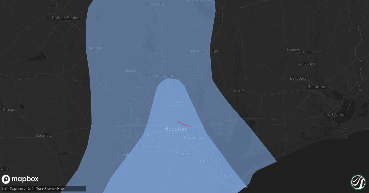 Hail map in Humble, TX on July 7, 2024