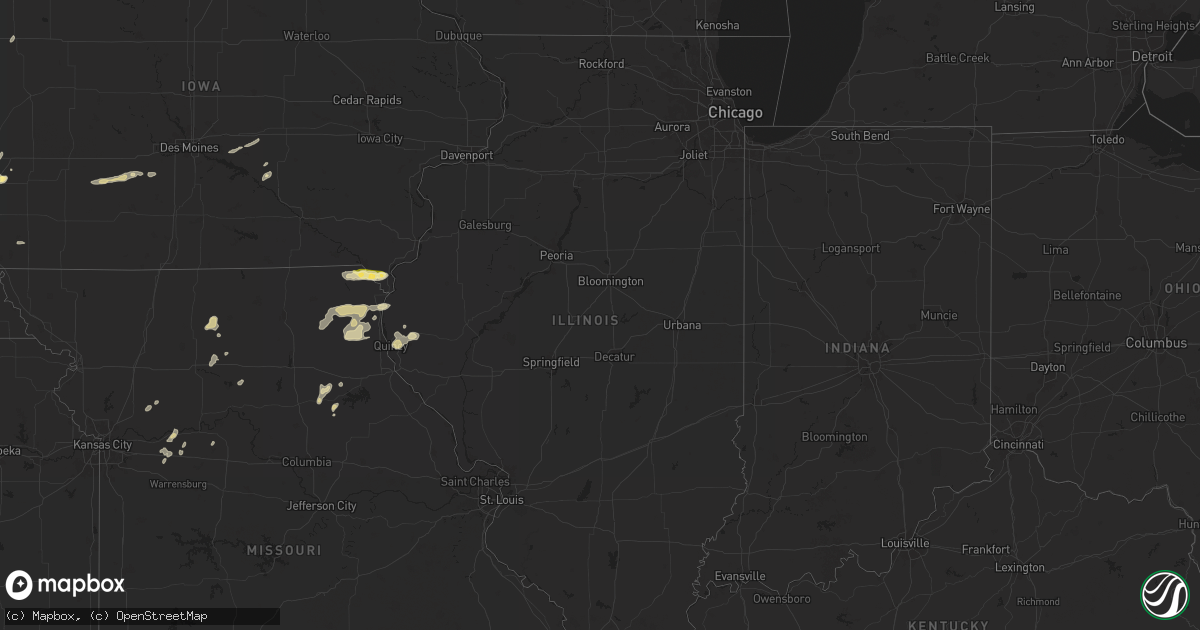 Hail map in Illinois on July 7, 2024