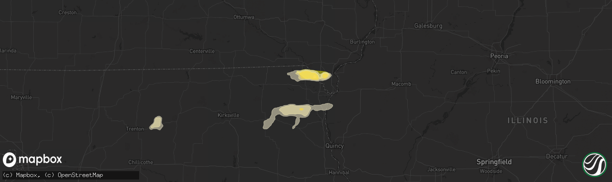 Hail map in Kahoka, MO on July 7, 2024